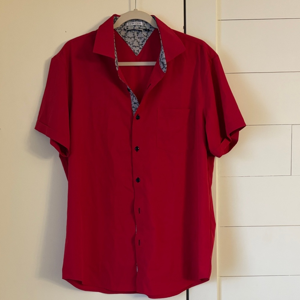 Red Short Sleeve Men's Shirt